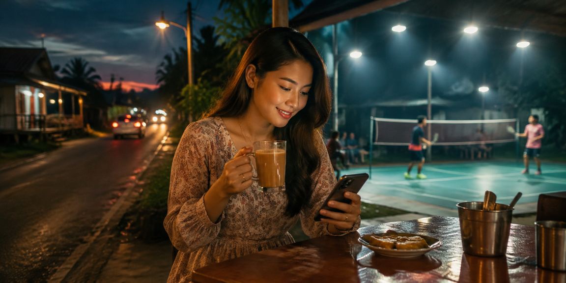 Pengguna Malaysia bermain kasino langsung melalui telefon pintar dengan antara muka dealer sebenar